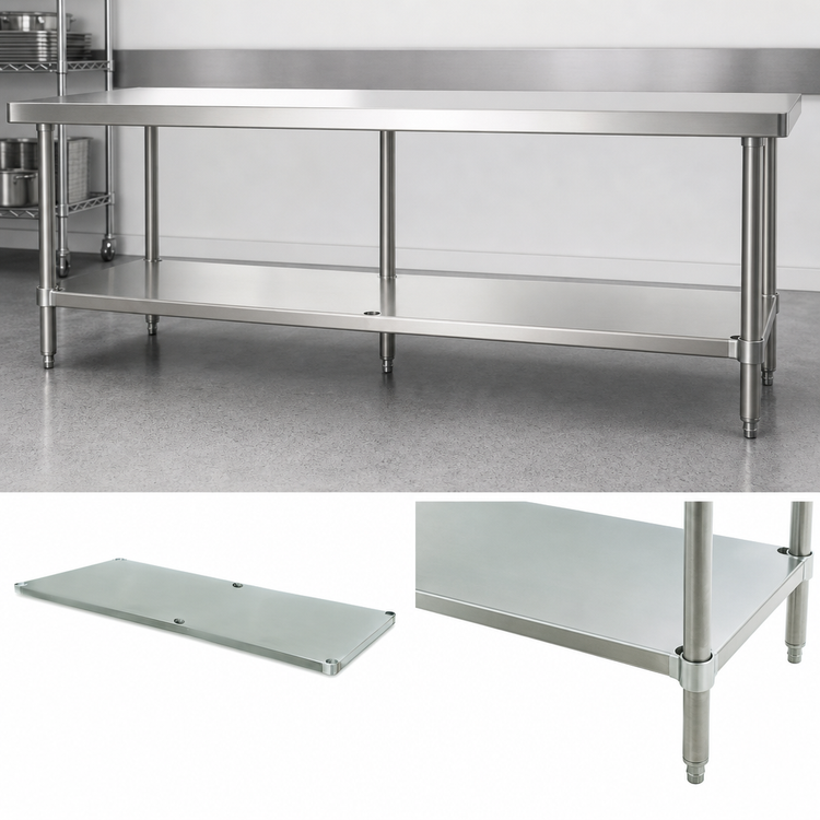 Product image #3 for Advance Tabco 18 Gauge Stainless Steel Undershelf for 120-Inch x 36-Inch Work Tables