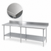 Thumbnail image #3 for 84 Inch x 30 Inch Stainless Steel Work Table with 5 Inch Backsplash and Adjustable Undershelf