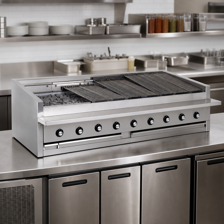 Product image #3 for Bakers Pride Dante Series L-72RS 72-Inch Low-Profile Countertop Gas Radiant Charbroiler