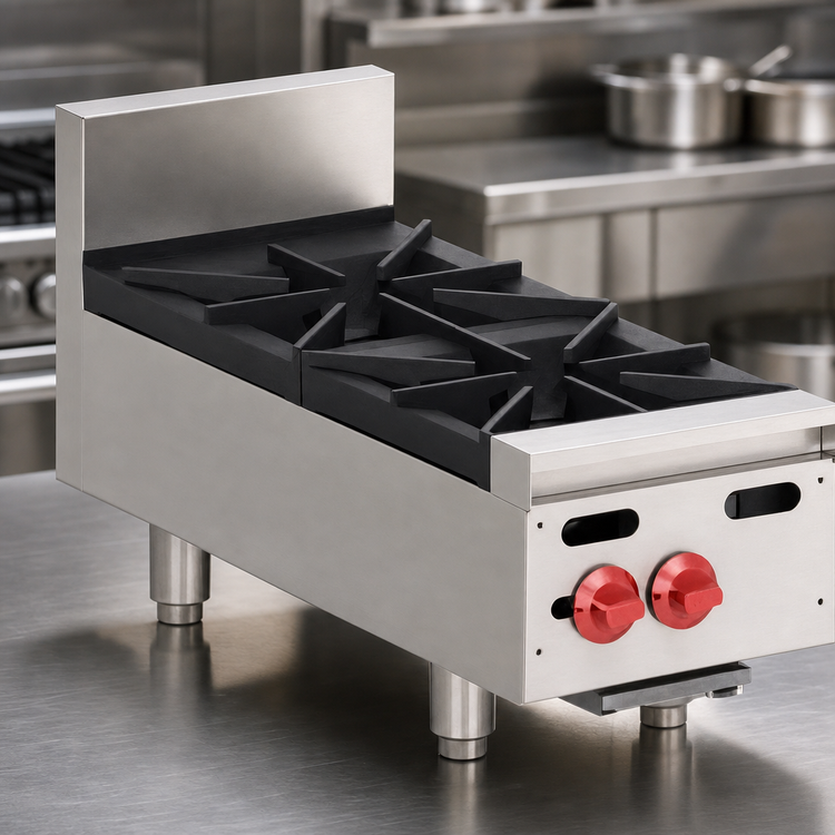 Product image #3 for Wolf Achiever AHP212 12-Inch Countertop Gas Hotplate, 2 Burners, 60,000 BTU