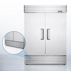 Thumbnail image #3 for Excellence Commercial Products DSS-42F Two-Section Reach-In Freezer, Solid Doors, 42.4 Cu. Ft., Bottom-Mounted Self-Contained Refrigeration