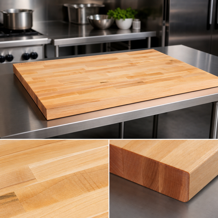 Product image #3 for John Boos Edge Grain Flat Top Wood Bakers' Table Top, 120 x 60 x 2-1/4 Inches, Northern Hard Rock Maple