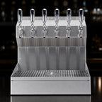 Thumbnail image #3 for Micro Matic USA Kronos KRONOS-6SSKRGR 18-Inch Wall-Mount 6-Faucet Glycol-Cooled Stainless Steel Draft Tower with Drip Tray and Glass Rinser