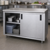 Thumbnail image #3 for Advance Tabco Special Value Economy Enclosed Work Table with Sliding Doors, 72 x 24 Inches, 304 Stainless Steel Top