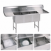 Thumbnail image #3 for BK Resources 3 Compartment Stainless Steel Sink with Left and Right 24-Inch Drainboards, 95-1/4 Inch Wide