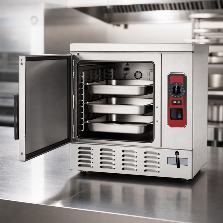 Product image #3 for Boilerless Electric Countertop Convection Steamer with Auto-Fill, 3-Pan Capacity