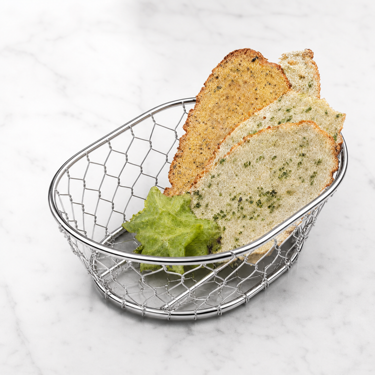 Product image #3 for American Metalcraft Oval Chrome-Plated Chicken-Wire Serving Basket