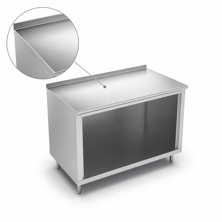 Product image #3 for John Boos 60-Inch x 30-Inch Open-Front Stainless Steel Cabinet Base Work Table with 1-1/2-Inch Rear Riser