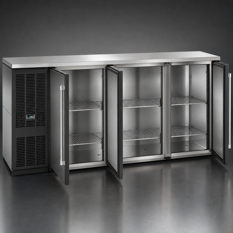 Product image #3 for Perlick 84-Inch Self-Contained 3-Door Back Bar Refrigerator with Solid Locking Doors