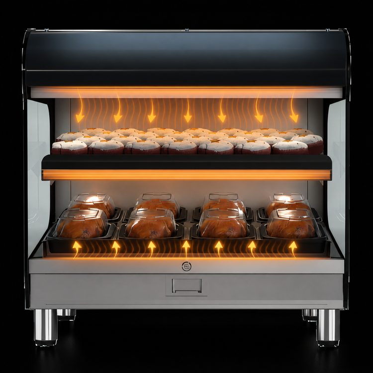 Product image #4 for Alto-Shaam Halo Heat 36 Inch Wide Countertop Self-Service Heated Shelf Merchandiser, 2 Shelves