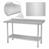 Thumbnail image #3 for 72-Inch x 24-Inch 430 Stainless Steel Work Table with Rear Up-Turn and Adjustable Undershelf
