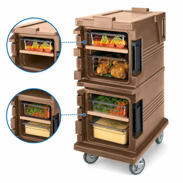 Product image #4 for Cambro Ultra Camcart Front-Loading Double-Compartment Insulated Food Pan Carrier for Full-Size Pans