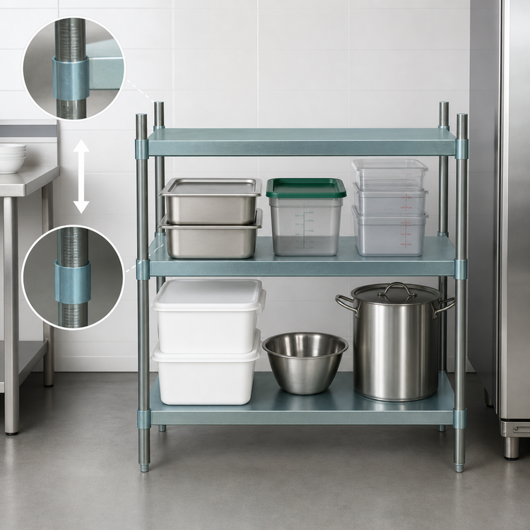 Product image #3 for BK Resources 67" W x 24" D x 38" H Dry Storage Shelving Unit with 2 Adjustable Shelves