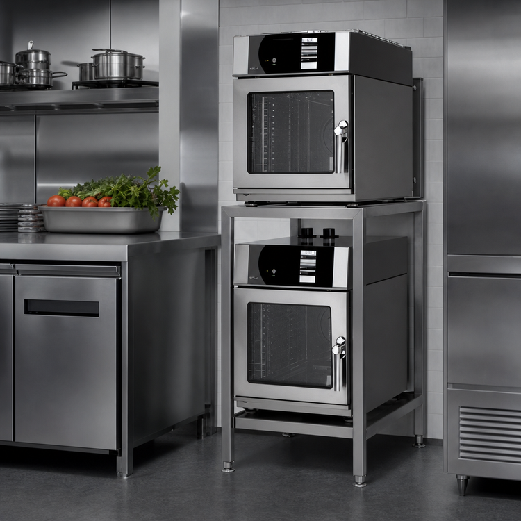 Product image #3 for Blodgett Combi BLCT-6-6E Double Stacked Electric Boilerless Mini Combi Oven Steamer, 10-Pan Capacity