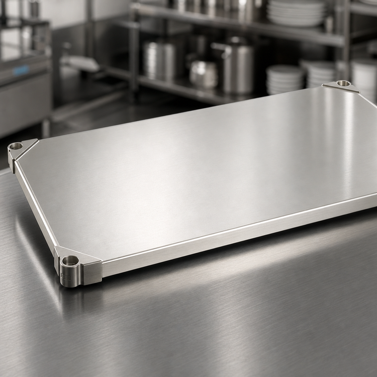 Product image #3 for Metro Super Erecta Solid Type 304 Stainless Steel Shelf, 42 x 14 Inches, Autoclavable/Cart-Washable