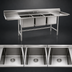 Thumbnail image #3 for Eagle Group S16 Series 3-Compartment Commercial Stainless Steel Sink with Left and Right Drainboards, 103-Inch Wide