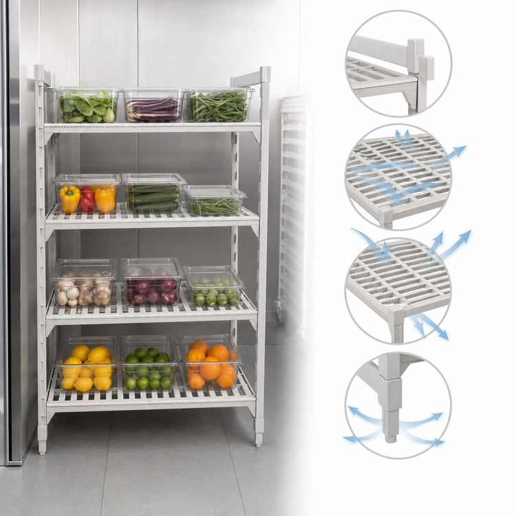 Product image #4 for Cambro Camshelving Premium 84-Inch 21 x 30-Inch 4-Tier Vented Stationary Starter Shelving Unit