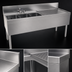 Thumbnail image #3 for Glastender Three-Compartment Stainless Steel Underbar Sink Unit with Right Drainboard and Faucet, 66 Inch x 24 Inch