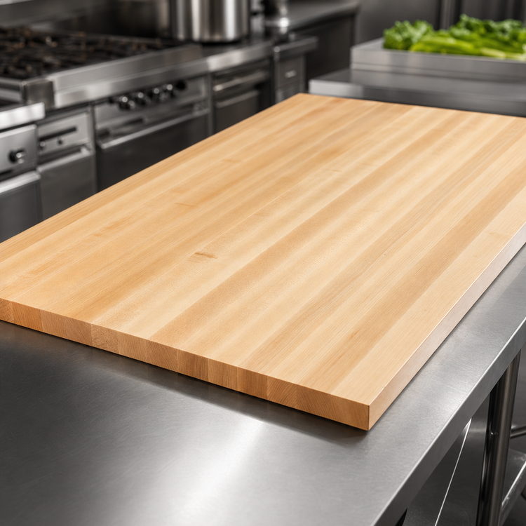 Product image #3 for John Boos Boos Block 96-Inch x 25-Inch x 1-1/2-Inch Edge Grain Maple Kitchen Countertop with Varnique Finish