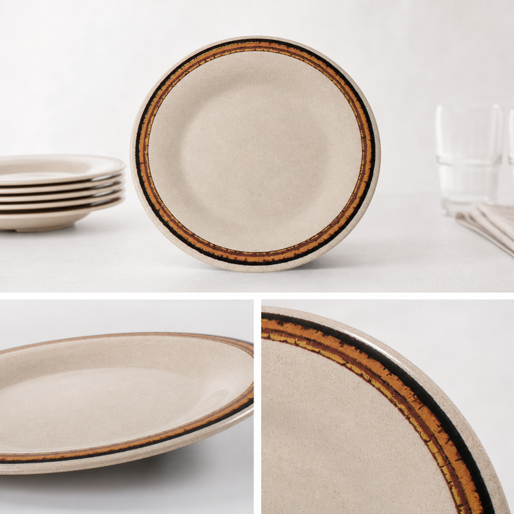 Product image #4 for Durus® 9 Inch Round Wide Rim Melamine Dinner Plate, Sierra Sand