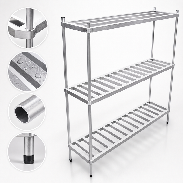 Product image #3 for Omcan Aluminum Keg Rack, 4-Keg Capacity
