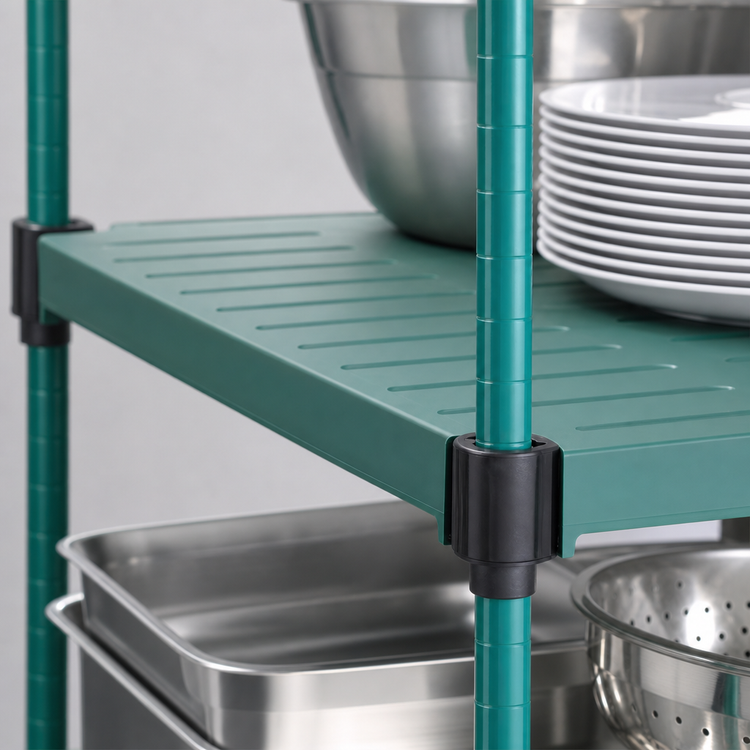 Product image #3 for Eagle Group QuadPlus Solid Polymer Shelf Mat for Commercial Shelving, 54 x 21 Inches, Green