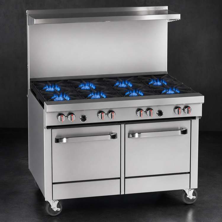 Product image #3 for Southbend S-Series 48-Inch Gas Restaurant Range with 8 Open Burners, Standard Oven, Cabinet Base and Hi-Shelf Backriser