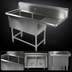 Thumbnail image #3 for John Boos Pro-Bowl 2-Compartment Stainless Steel Sink with Right Drainboard
