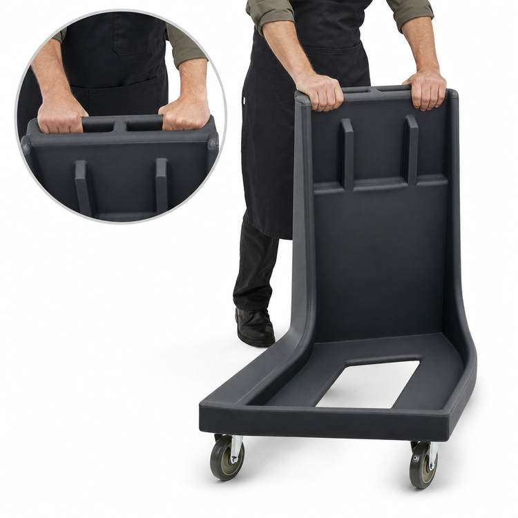 Product image #4 for Cambro Camdolly® Open-Frame Transport Dolly with Handle, 350 lb Capacity, 5-Inch Casters, Black