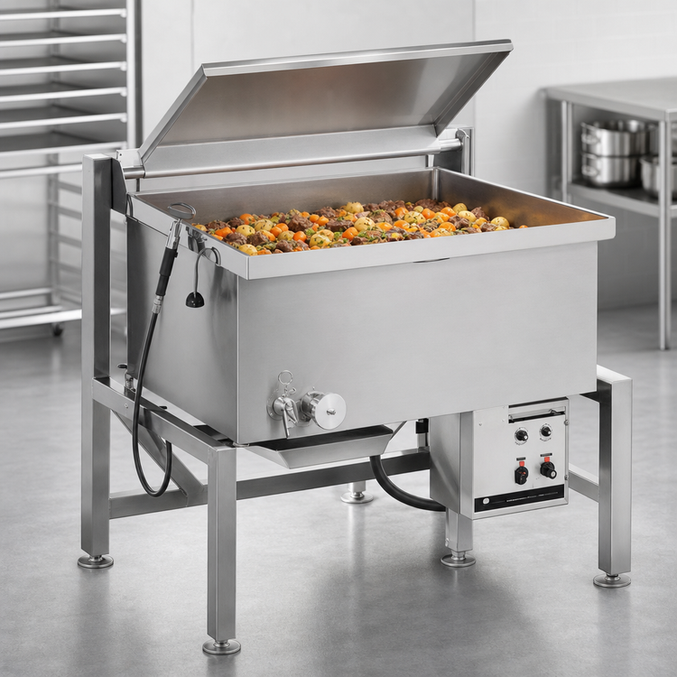 Product image #3 for Legion Combi-Pan Electric Power Tilt Skillet, 31.2 Gallon, Open Frame Base