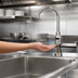 Thumbnail image #3 for BK Resources Heavy Duty Electronic Sensor Touchless Deck Mount Faucet with 3 1/2 Inch Gooseneck Spout, 5 Inch Height