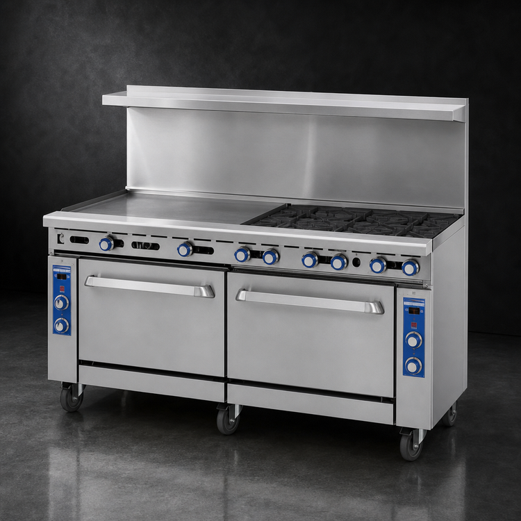 Product image #3 for Imperial Pro Series 72-Inch Gas Restaurant Range with Griddle and 2 Standard Ovens