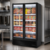 Thumbnail image #3 for True Full-Length Two-Section Glass Door Freezer Merchandiser, Self-Contained, Bottom-Mounted, Black, -10°F