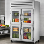 Thumbnail image #3 for True Mfg. - General Foodservice SPEC SERIES STA2R-4HG-HC Two-Section Reach-In Refrigerator, 4 Glass Half Doors, Stainless Steel Exterior