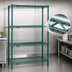 Thumbnail image #3 for Eagle Valu-Gard 60-Inch x 18-Inch x 74-Inch 4-Tier Wire Shelving Starter Unit, Green Epoxy