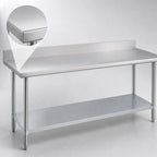 Thumbnail image #3 for Duke Manufacturing 316-30108-5R 108-Inch Stainless Steel Work Table with 5-Inch Riser and Galvanized Undershelf