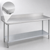 Thumbnail image #3 for Duke 108-Inch Stainless Steel Work Table with 5-Inch Riser and Galvanized Undershelf