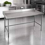Thumbnail image #3 for Eagle Group Spec-Master T30144GTEM-BS Stainless Steel Work Table, 144 x 30 Inch, 14-Gauge 300-Series Top, 4-1/2-Inch Backsplash