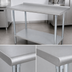 Thumbnail image #3 for Advance Tabco Special Value Stainless Steel Work Table, 60 x 36 Inch, 1-1/2 Inch Rear Backsplash, Adjustable Undershelf