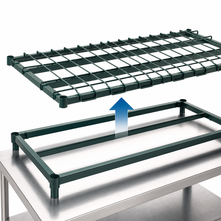 Product image #3 for Super Erecta 60"W x 24"D Metroseal 3 Wire Dunnage Shelf with Lift-Off Deck