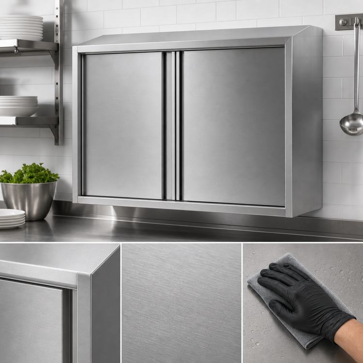 Product image #3 for Eagle Group 30-Inch Wall-Mounted Stainless Steel Wall Cabinet with Hinged Doors
