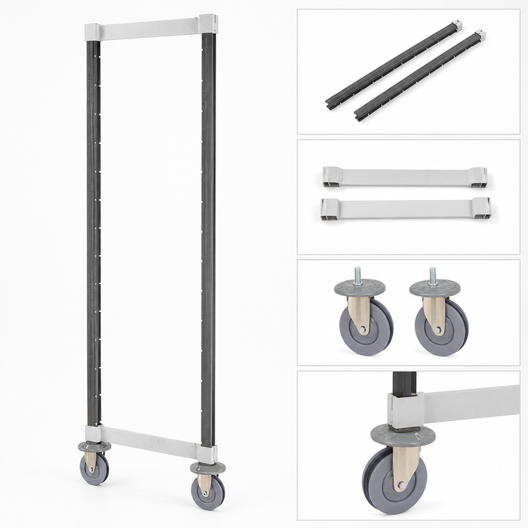 Product image #3 for Camshelving Elements XTRA High Density Mobile Post Kit, 24-1/2 Inch W x 64 Inch H, Speckled Gray