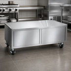 Thumbnail image #4 for Klinger's Trading ES-CABINET3024 Enclosed Stainless Steel Equipment Stand Cabinet, Marine Edge, Casters, 24W x 30D x 24H
