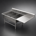 Thumbnail image #3 for John Boos Pro-Bowl 3-Compartment Platter Sink with Right Drainboard, 64-3/16