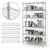 Thumbnail image #3 for Quantum Stationary Wire Shelving Starter Kit, 36W x 12D x 86H, 5 Shelves, Chrome-Plated