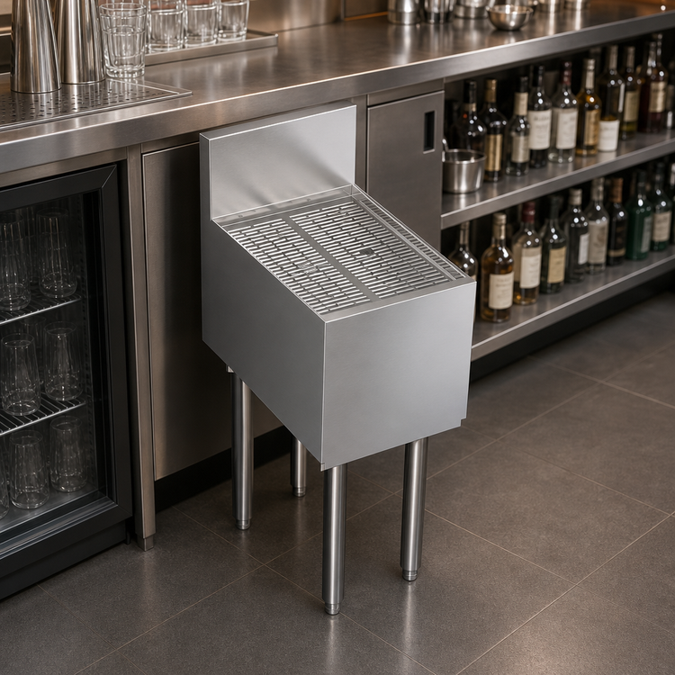 Product image #3 for Krowne Royal Series Freestanding Underbar Drainboard, 12 x 19 Inches, Stainless Steel