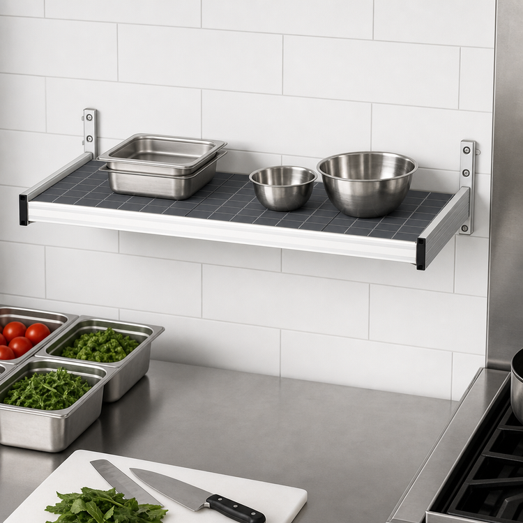 Product image #3 for Fermod Solid Wall-Mounted Shelving Unit with Removable Polymer Inserts, 42 in. W x 18 in. D