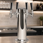 Thumbnail image #3 for Micro Matic USA DS-244-PVD 4-Faucet Air-Cooled Countertop Column Draft Beer Tower, Polished Stainless Steel