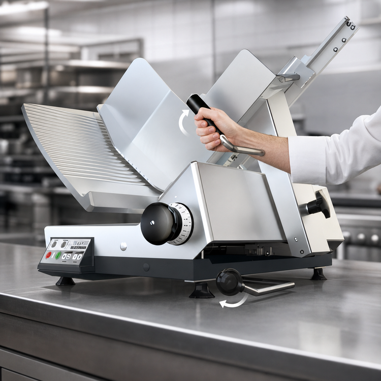 Product image #4 for Bizerba Heavy Duty GSP-SBR Hi-150 13-Inch Semi-Automatic Gravity Feed Slicer with Safe Blade Removal and Illuminated Safety Package
