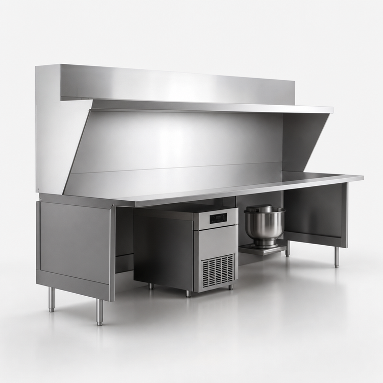 Product image #3 for La Rosa Open Front Modular Equipment Stand, 120 x 30 Inch, 304 Stainless Steel